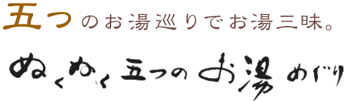 五つのお湯巡りでお湯三昧。ぬくぬく5つのお湯めぐり